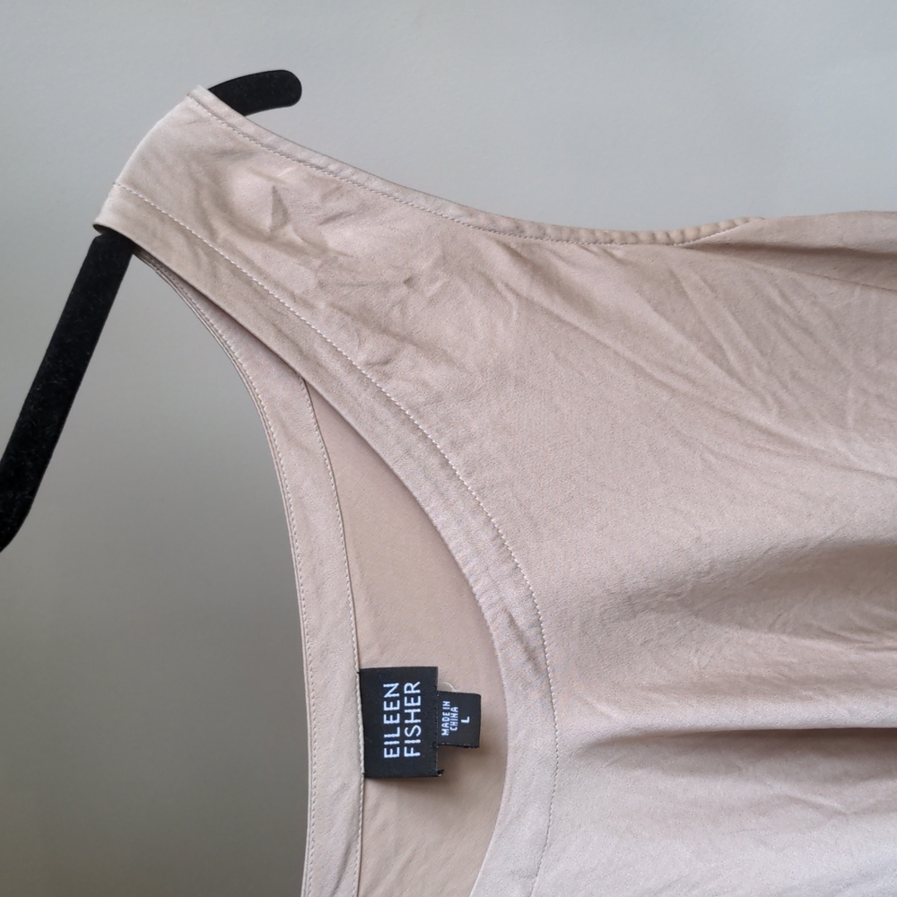 Eileen Fisher Silk Shell Tank Beige Neutral L
